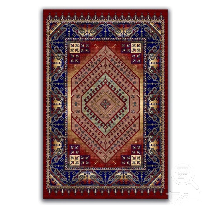 فرشینه مخمل ترک طرح هندسی مسی کد A4-172