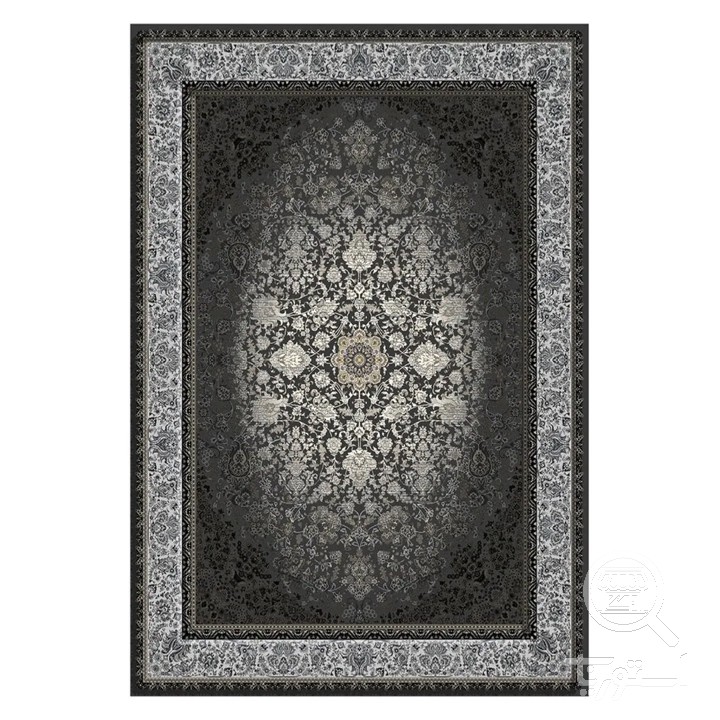 فرشینه مخمل ترک طرح افشان دودی کد L8-749