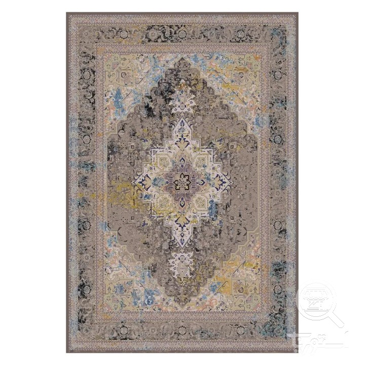 فرشینه مخمل ترک طرح پتینه شکری کد L8-759