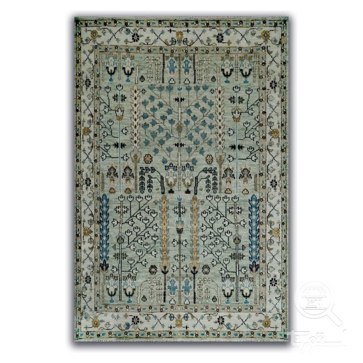 فرشینه مخمل ترک طرح وینتیج طوسی کد A4-027
