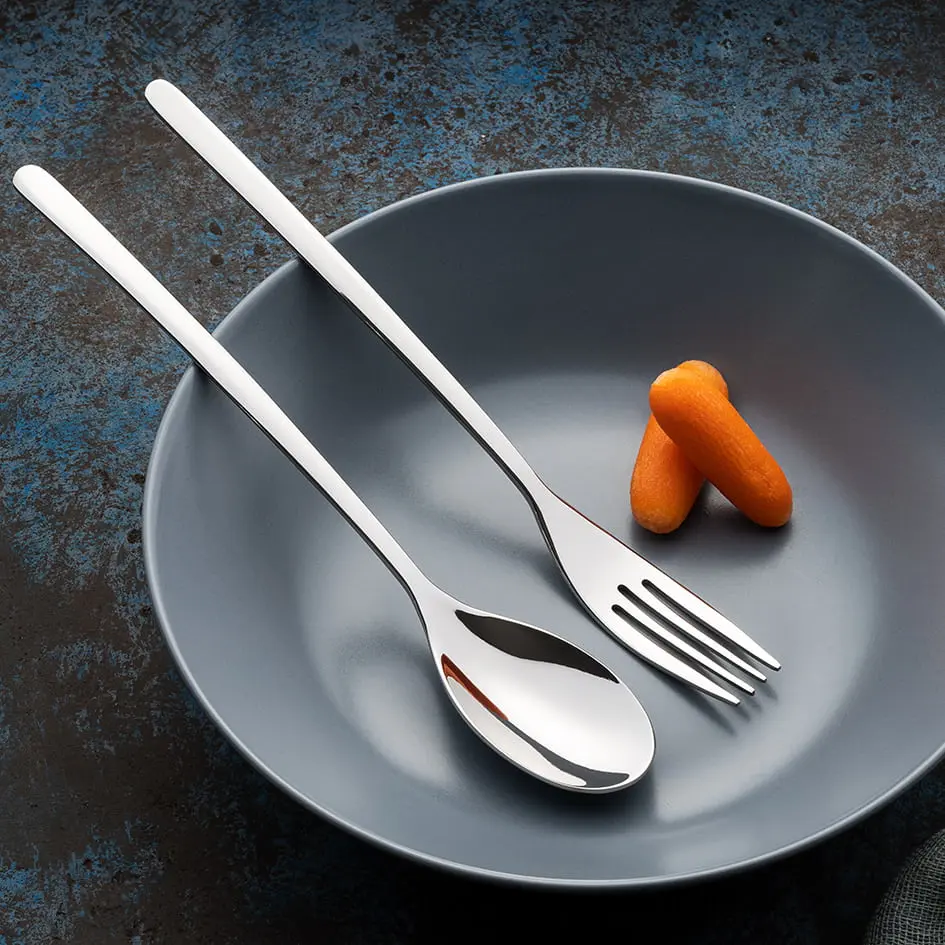 سرویس قاشق چنگال 152 پارچه رجینا استیل براق جعبه کادویی ناب استیل