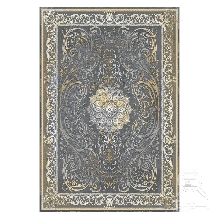 فرشینه مخمل ترک طرح اسلیمی طلایی کد L6-103