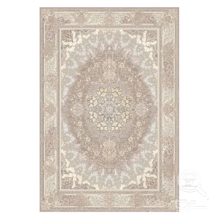 فرشینه مخمل ترک طرح ترنج بادامی کد L8-747
