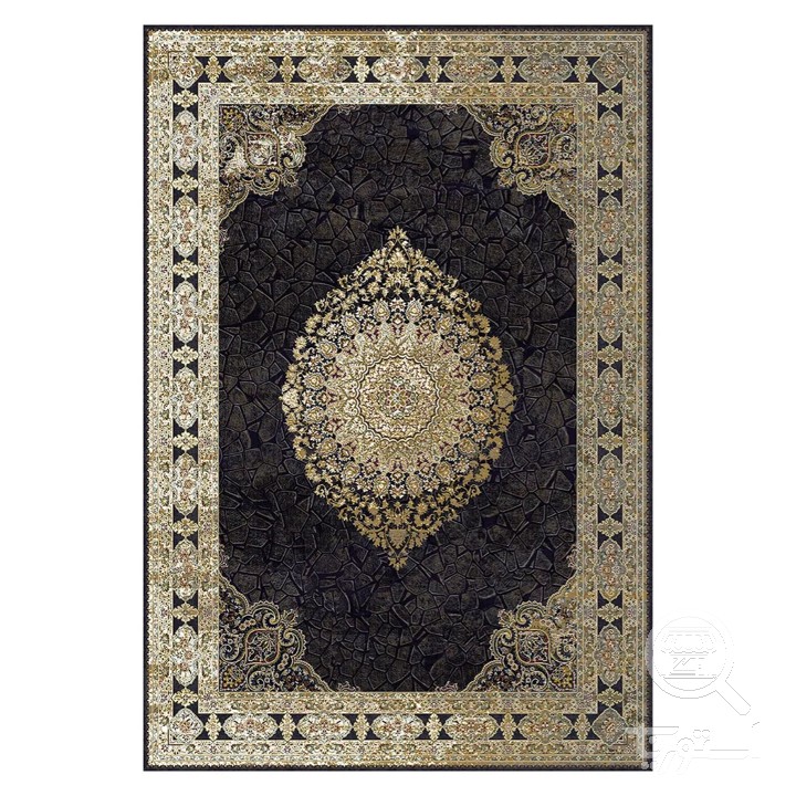 فرشینه مخمل ترک طرح ترنج طلایی کد L6-420