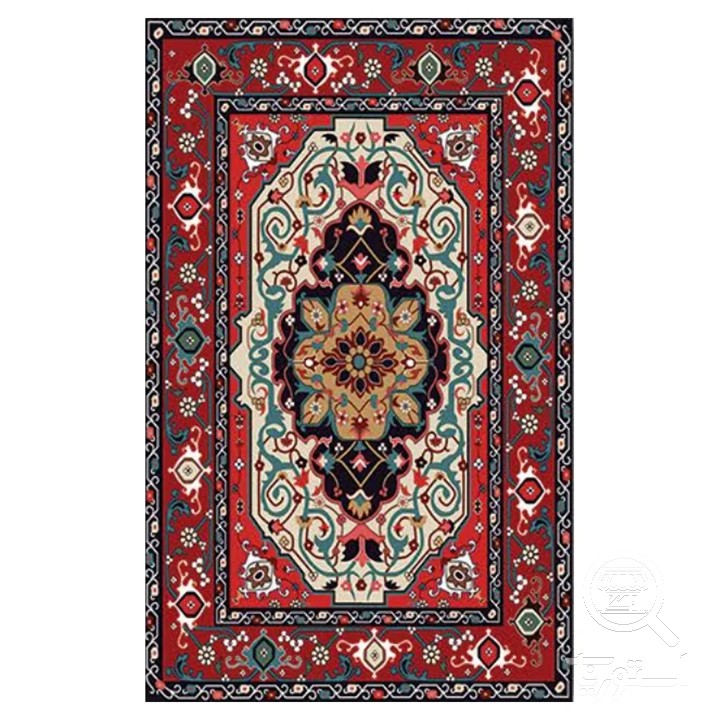 فرشینه مخمل ترک طرح عشایری سرخ سبز کد O164