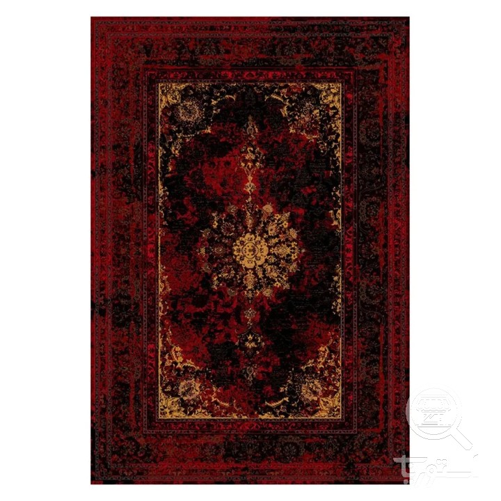 فرشینه مخمل ترک طرح وینتیج آجری کد L8-709