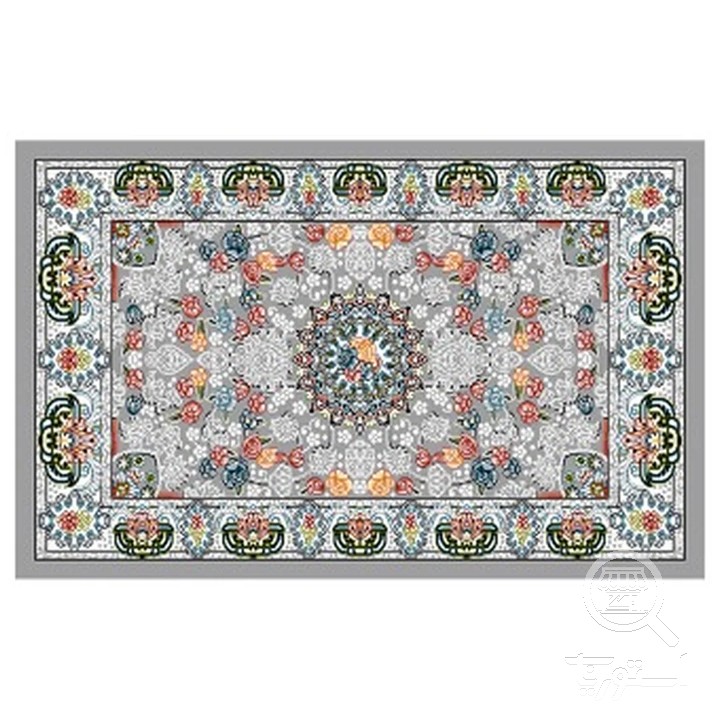 فرشینه مخمل ترک طرح افشان طوسی کد R4-181