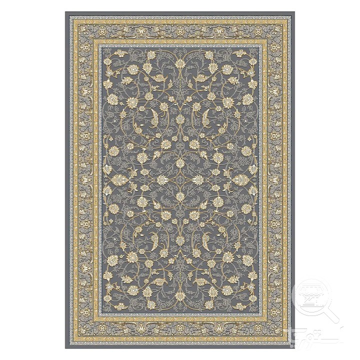 فرشینه مخمل ترک طرح شاه عباسی طوسی کد L6-479