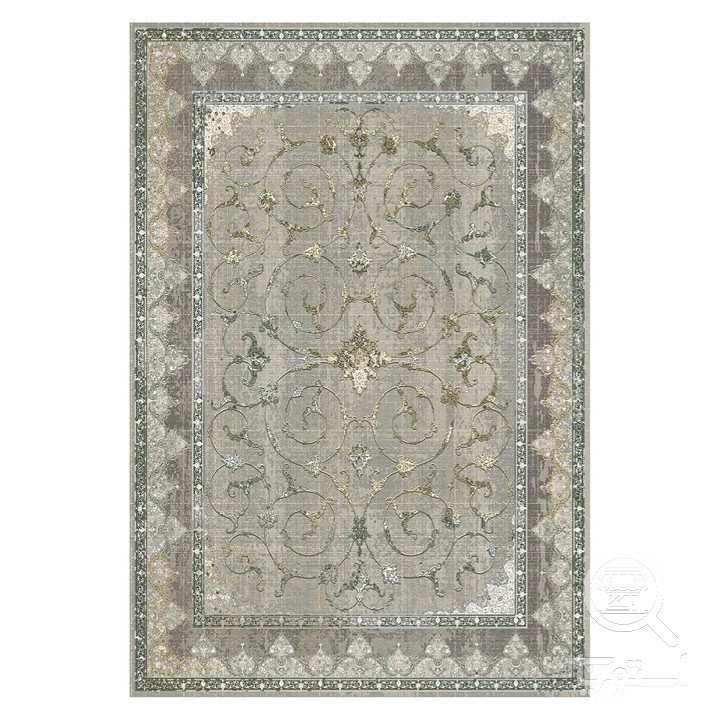 فرشینه مخمل ترک طرح اسلیمی بادامی کد L6-534