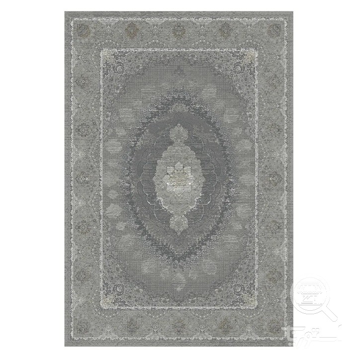 فرشینه مخمل ترک طرح ترنج دودی کد L6-260