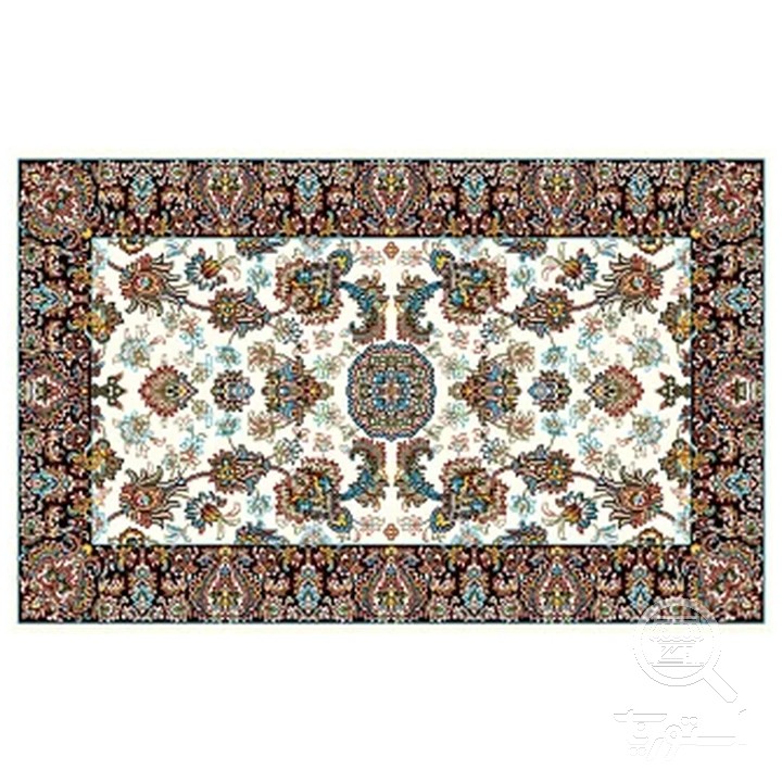 فرشینه مخمل ترک طرح قابی نسکافه ای کد R4-182
