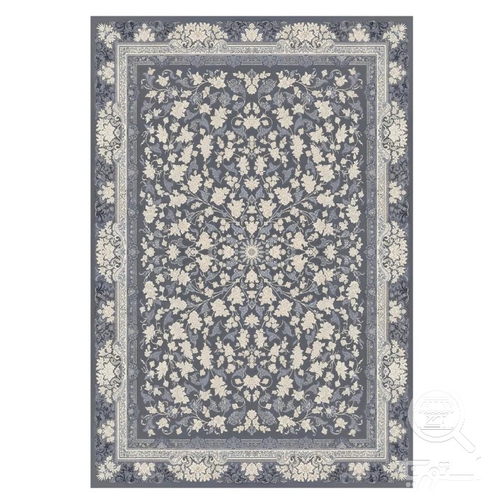 فرشینه مخمل ترک طرح افشان دودی کد U5-06