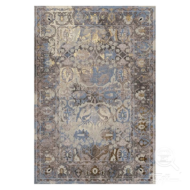 فرشینه مخمل ترک طرح وینتیج آسمانی کد L6-134