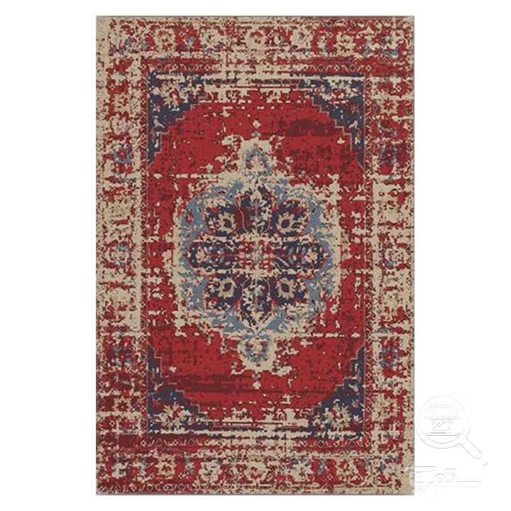 فرشینه مخمل ترک طرح وینتیج لاکی محو کد O127
