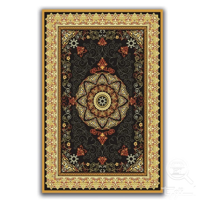 فرشینه مخمل ترک طرح ترنج طلایی کد A4-132