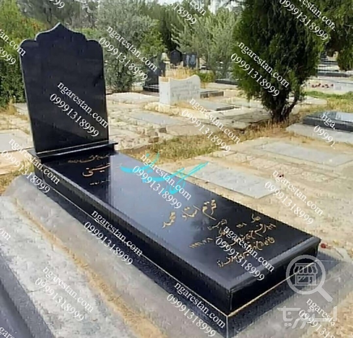 سنگ مزار گرانیت مشکی براق کد 51