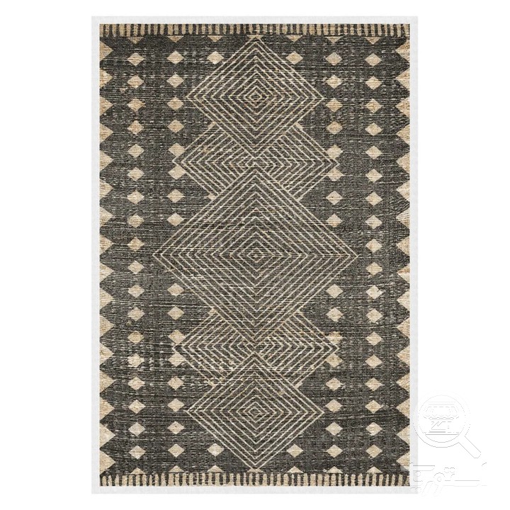 فرشینه مخمل ترک طرح هندسی نسکافه ای کد U5-174
