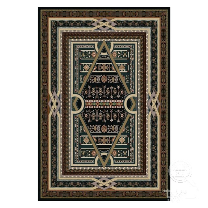 فرشینه مخمل ترک طرح عشایری زغالی کد L8-578