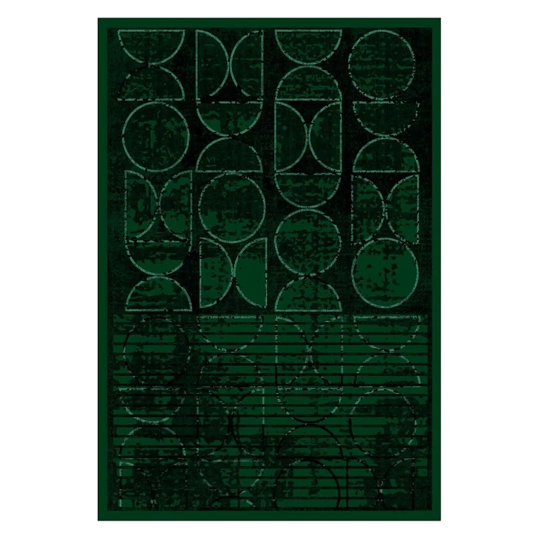 فرشینه مخمل ترک طرح چهل تکه زمردی کد L8-670