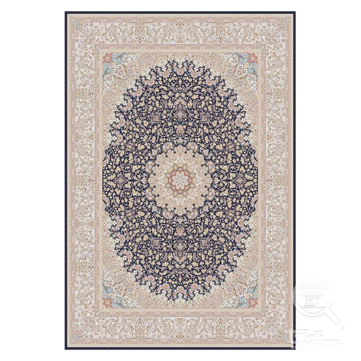 فرشینه مخمل ترک طرح افشان ریز سرمه ای کد L6-176
