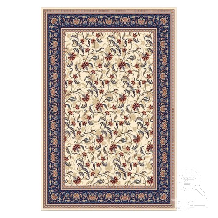 فرشینه مخمل ترک طرح افشان گل ریز کرم کد O134