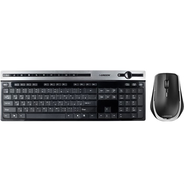 کیبورد و ماوس بی سیم گرین مدل GKM-505W