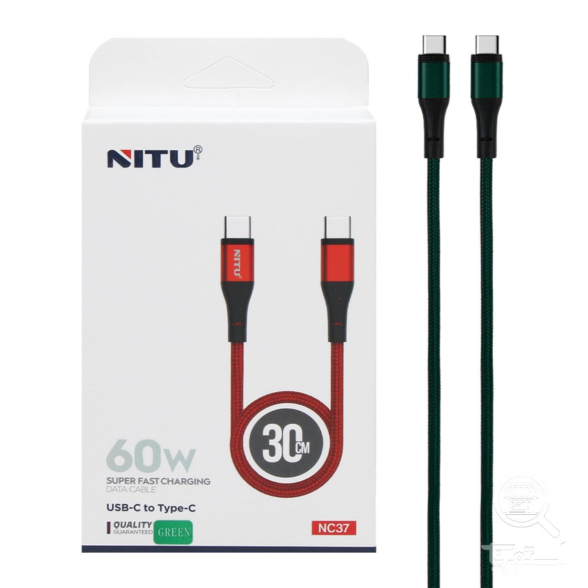 کابل شارژ پاوربانک سوپر فست NITU Type-C to Type-C مدل NC37