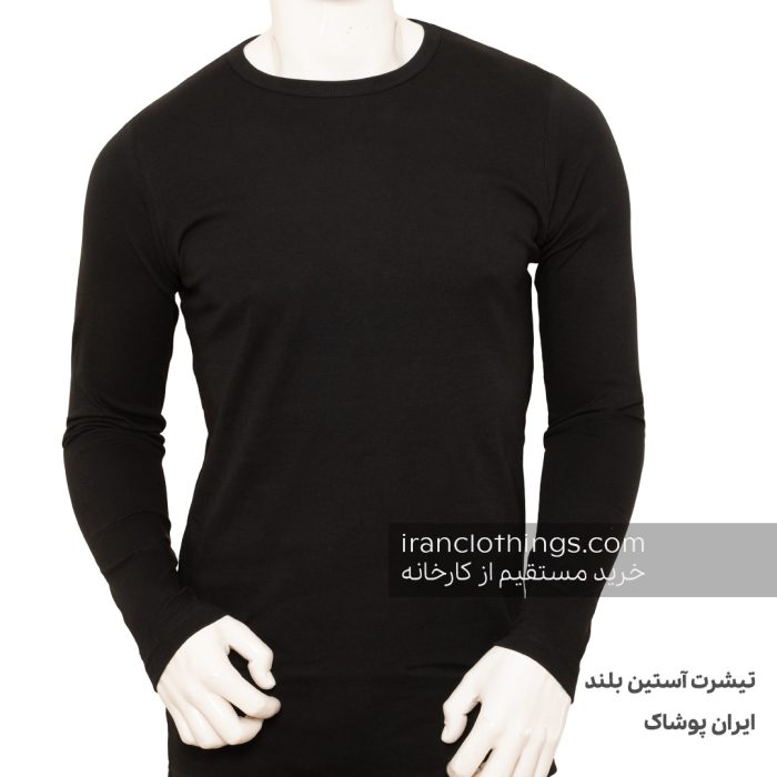 تیشرت آستین بلند مشکی زمستانه