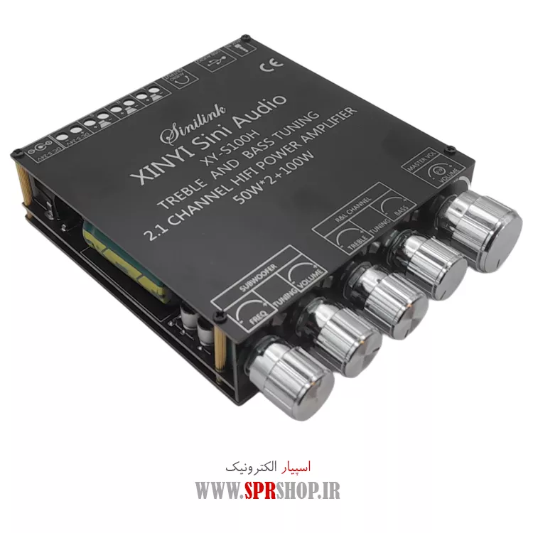 ماژول آمپلی فایر صوتی بلوتوث دار دو کاناله 50 وات و ساب 100 وات مدل XY-S100H