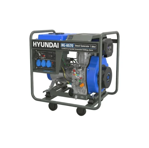 موتور برق دیزلی هیوندای HG-6570 با توان ۷ کیلووات و استارت الکتریک