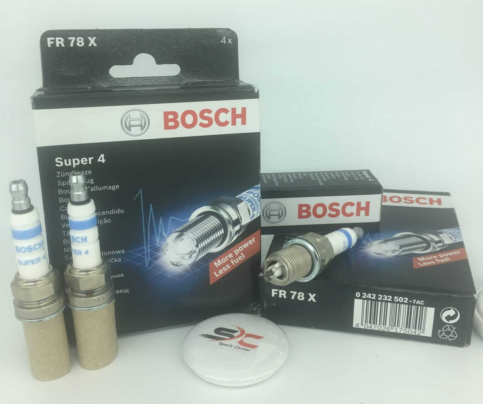 شمع بوش پایه کوتاه چهار پلاتین روس BOSCH FR78X یک بسته (چهارعدد)