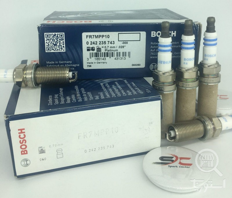 شمع بوش سوزنی دوبل پلاتینیوم پایه بلند BOSCH FR7MPP10(یک عدد)