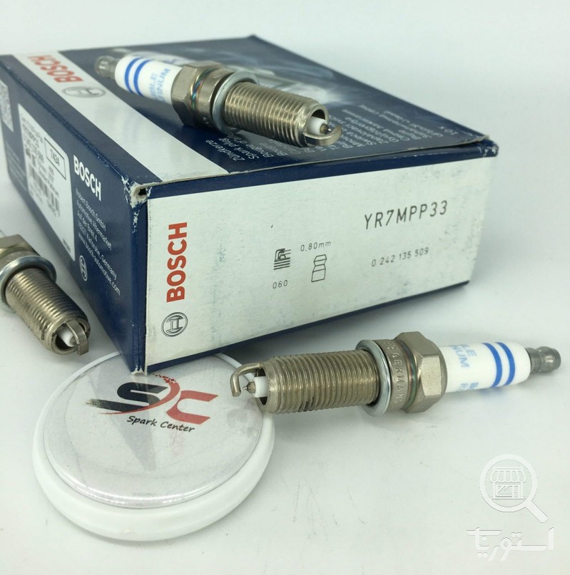 شمع بوش سوزنی دوبل پلاتینیوم پایه بلند BOSCH YR7MPP33 7424(یک عدد)