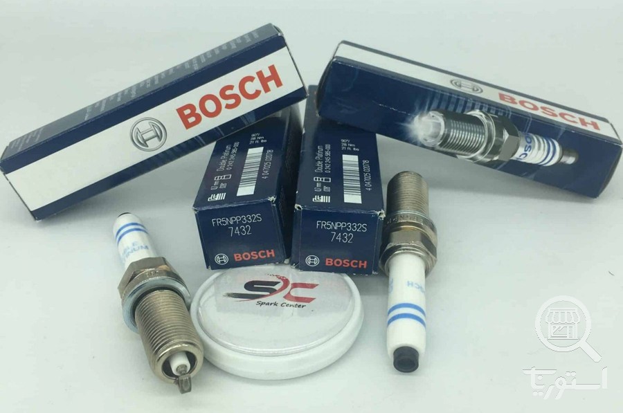 شمع بوش سوزنی دوبل پلاتینیوم پایه بلند لیزری BOSCH FR5NPP332S 7432(یک عدد)