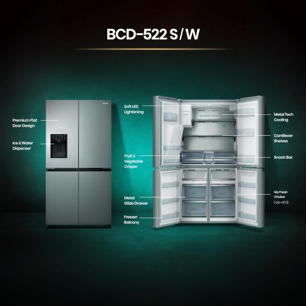 سایدبایساید هایسنس مدل BCD-522/S استیل