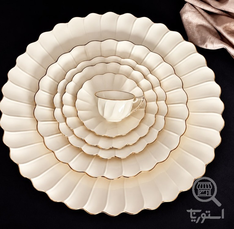 سرویس چینی الیزابت پرو طرح ماریا 18 نفره 145 پارچه چینی توس قالب ادگار