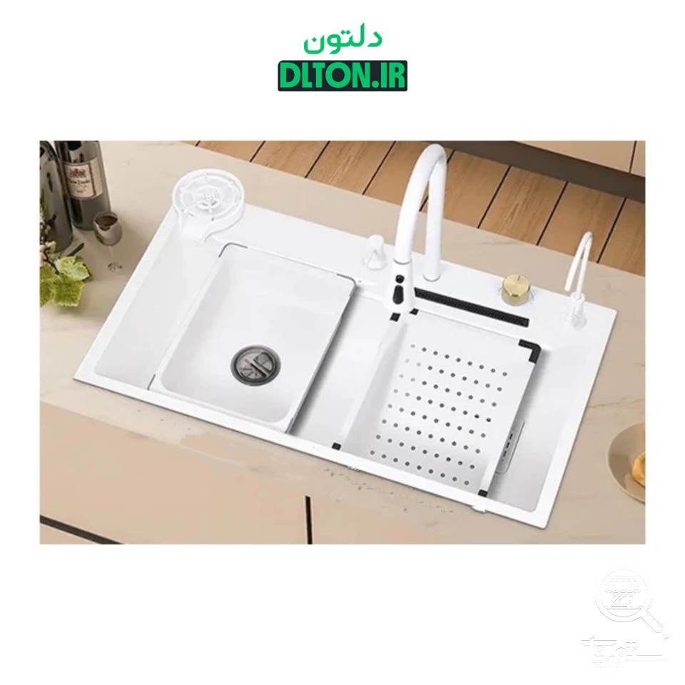 سینک ظرفشویی آبشاری سفید گرید A