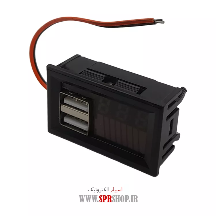 ماژول نمایش شارژ باتری 12-60 ولت رو پنلی+ نمايش ولتاژ + USB برای شارژ