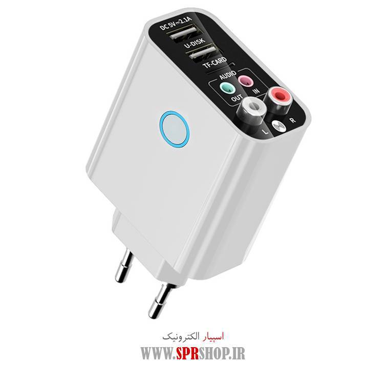 مبدل گیرنده فرستنده بلوتوث دو شاخه دار طراحی 2 در 1 سفید مدل K16