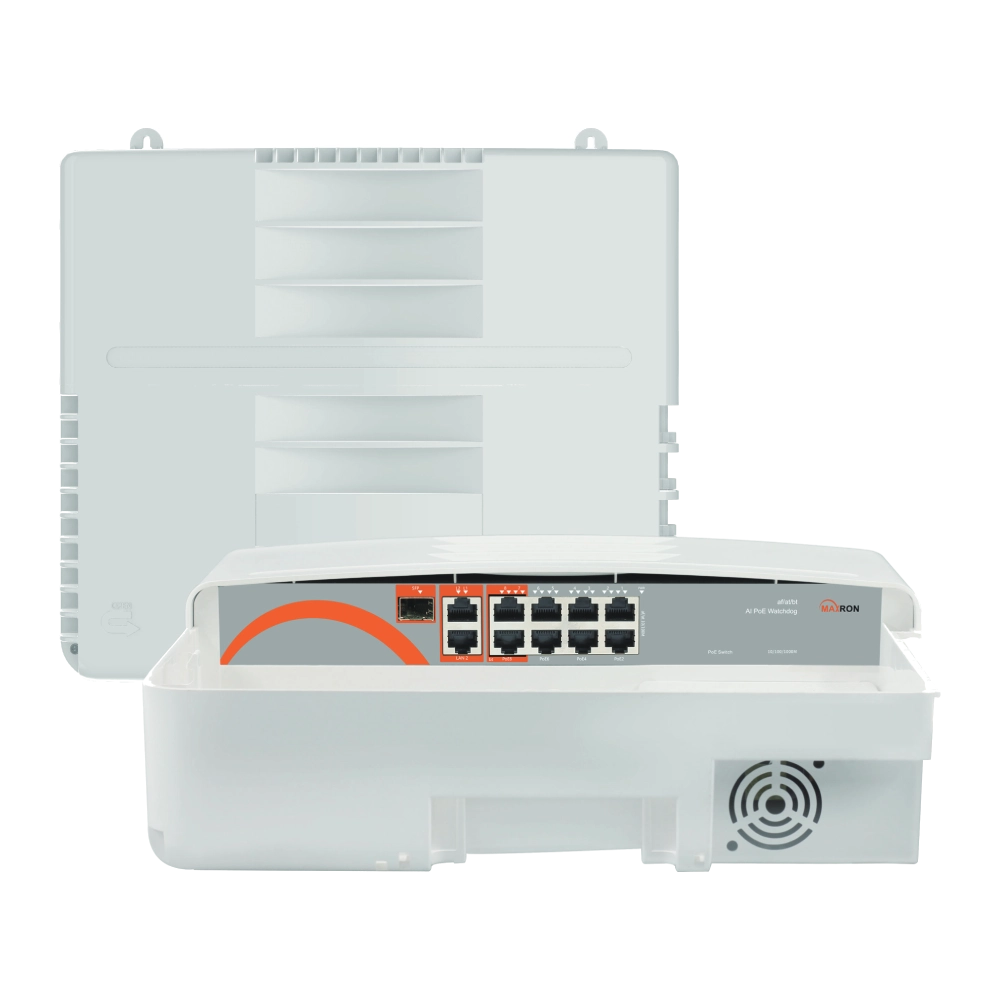 سوییچ شبکه 8 پورت POE مکسرون مدل MSW-3108GFP-2GL-120I/ODN