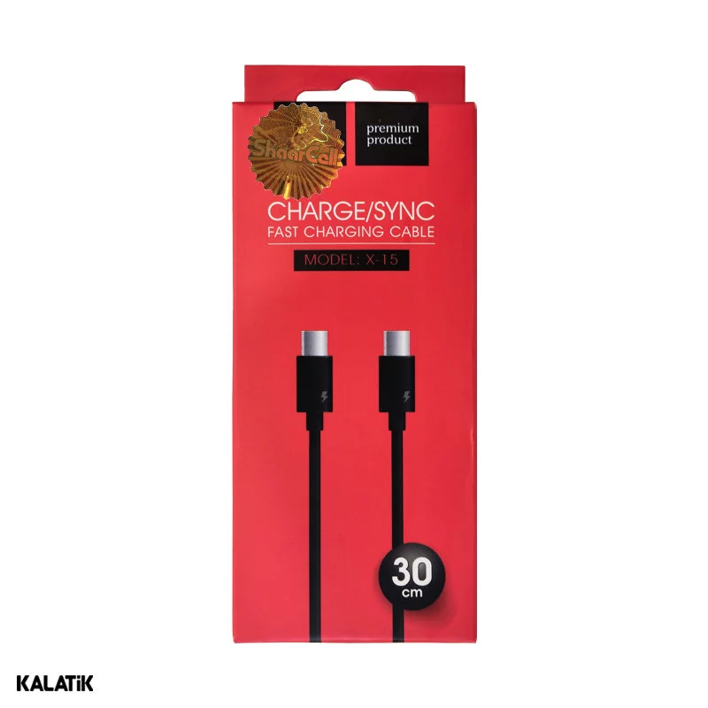 کابل تبدیل USB-C به USB-C مدل X-15 به طول 30 سانتی متر-شارسل