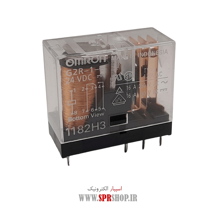 رله 24 ولت 16 آمپر 8 پايه 1 کنتاکت G2R-1-E (513)
