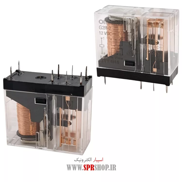 رله 12 ولت 5 آمپر 8 پايه 2 کنتاکت G2R-2 (511)