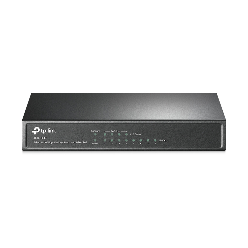 سوییچ 8 پورت مگابیت و دسکتاپ تی پی لینک به همراه 4 پورت POE مدل TL-SF1008P