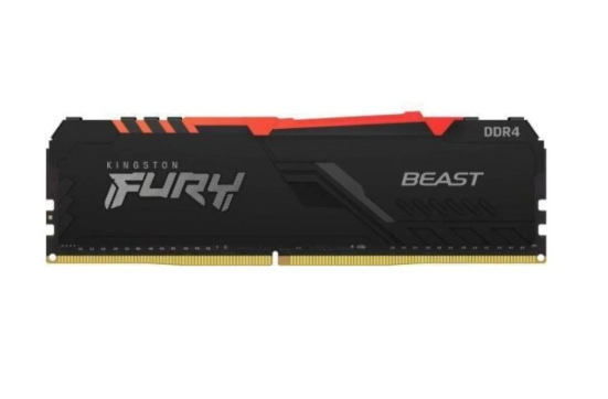 رم DDR4 تک کاناله 3200 مگاهرتز CL16 کینگستون مدل FURY Beast RGB ظرفیت 16 گیگابایت