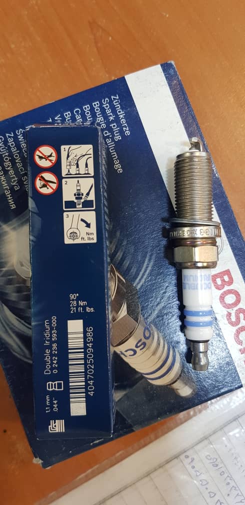 شمع بوش پایه بلند سوزنی دبل ایریدیوم BOSCH FR7NII33X 9613(یک عدد)