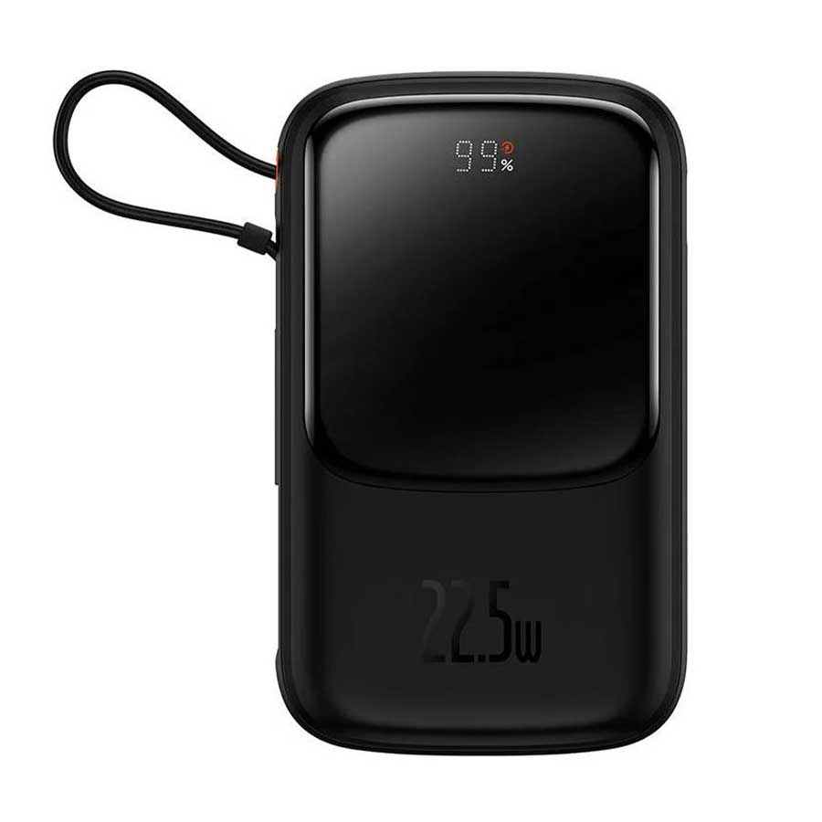 پاوربانک بیسوس مدل Qpow Pro PPQD020101 22.5W ظرفیت 10000mAH همراه کابل متصل Type-C