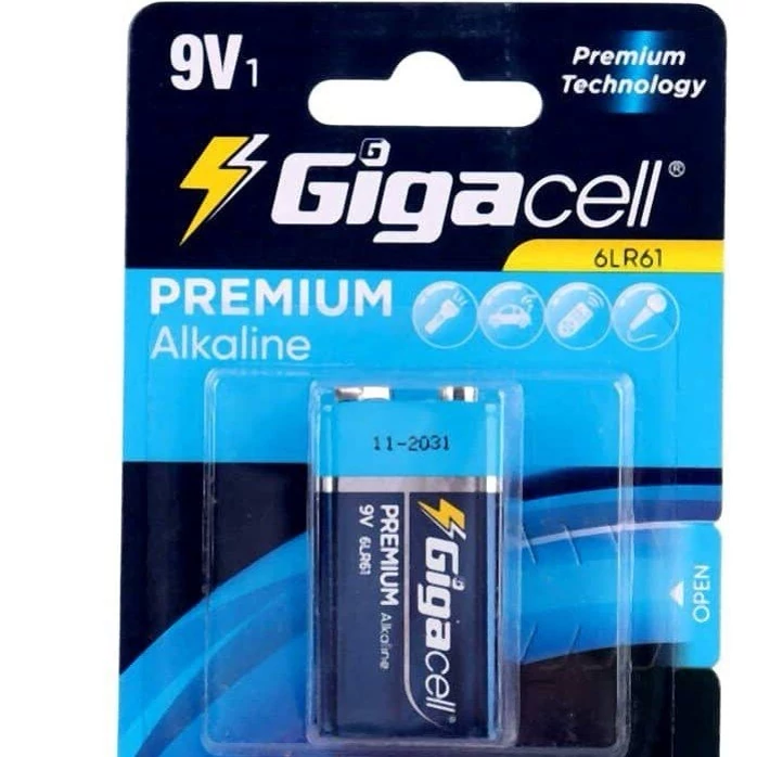 باطری کتابی گیگاسل Gigacell Premium Alkaline 9V کد 8758