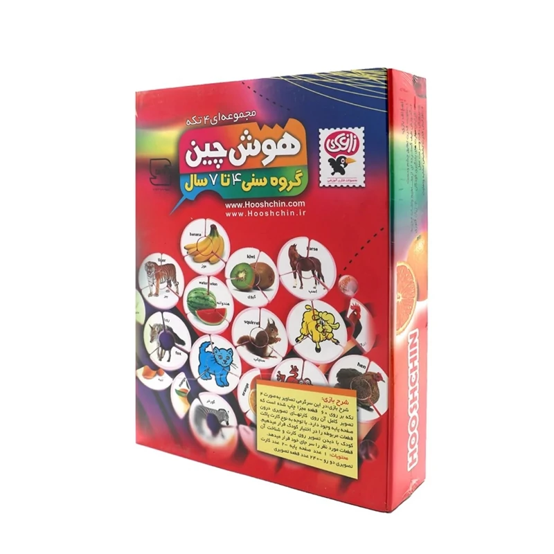 بازی فکری آموزشی هوش چین چهار تکه 240 قطعه زاغک تقویت تمرکز، سرعت عمل و هوش منطقی کودک 4 تا 7 سالجدید