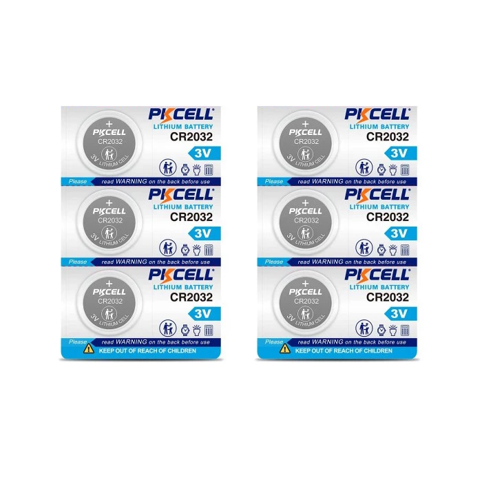 باتری سکه ای پی کی سل مدل CR2032 3V Lithium Manganese مجموعه 6 عددی
